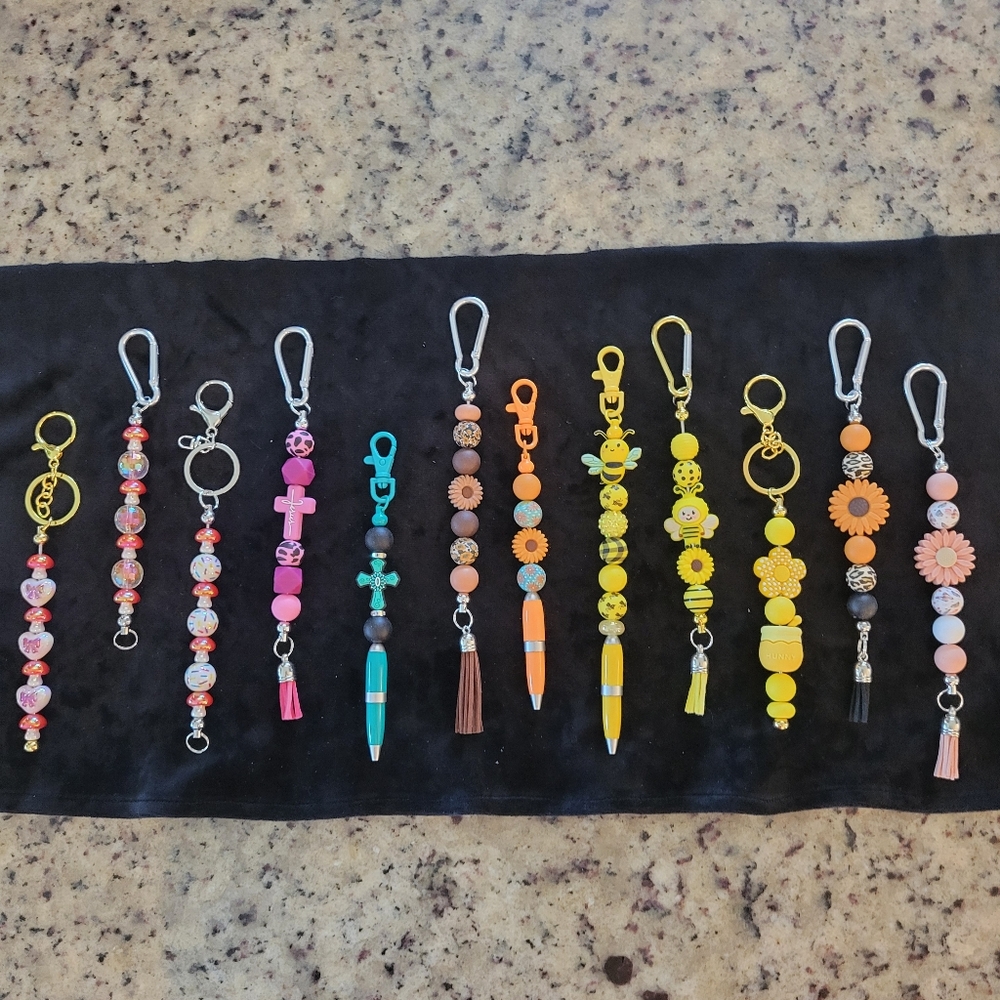 Bees And Crosses Mini Pen Keychain Purse Backpack Charm